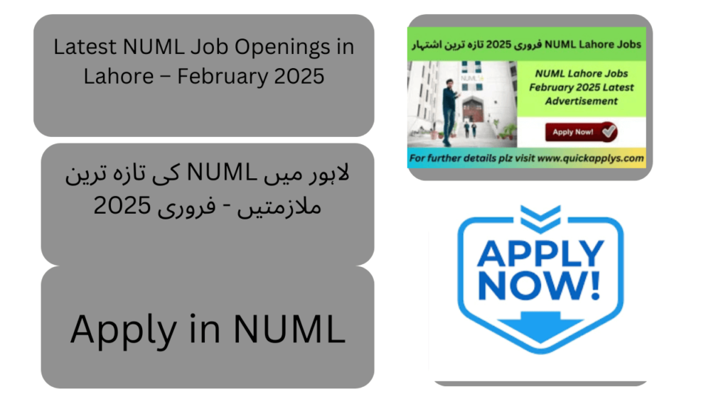 New NUML Job Opportunities in Lahore – February 2025

The National University of Modern Languages (NUML) has announced new job openings in Lahore through its latest advertisement. Pakistani nationals are invited to apply for various contract-based