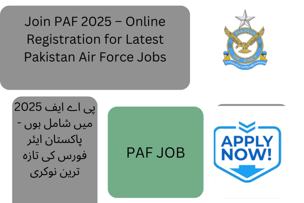 The Join PAF 2025 Advertisement has been officially announced, inviting applications from eligible candidates through online registration. Both male and female candidates from across Pakistan can apply for the latest PAF jobs through the official website of the Pakistan Air Force (PAF)