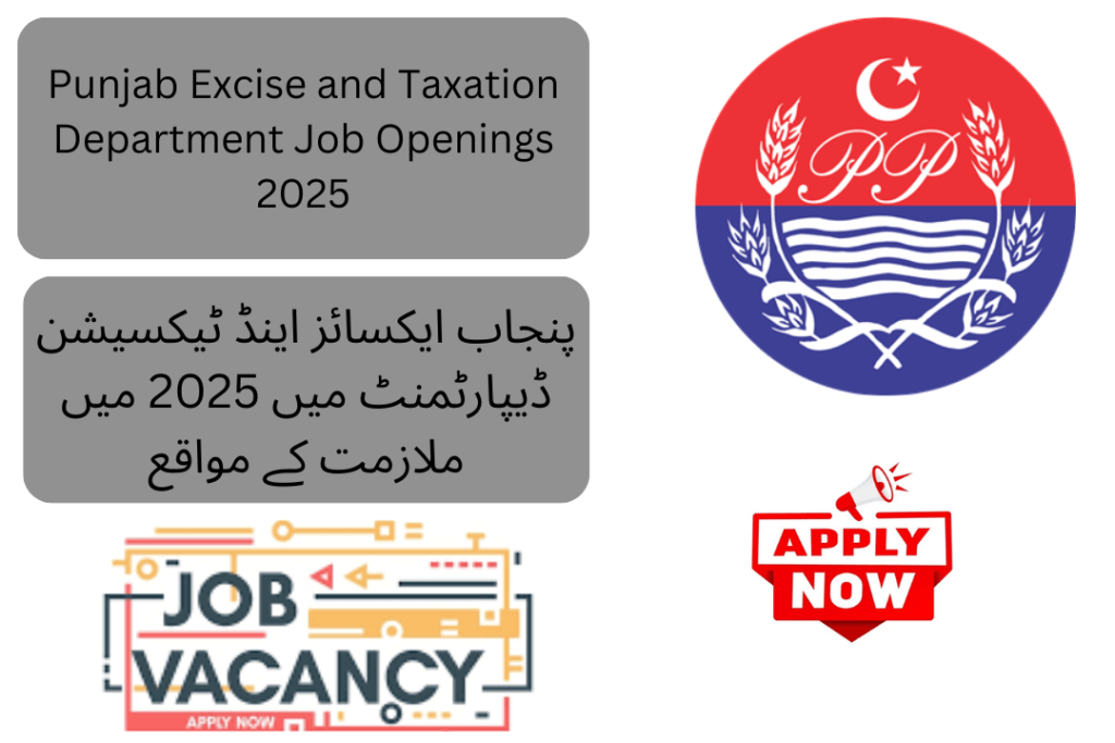 Apply for Excise and Taxation Department Punjab Jobs 2025 now! Exciting government job opportunities for eligible candidates across Pakistan