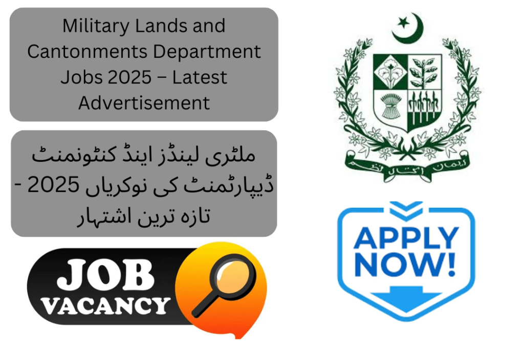 The Military Lands and Cantonments (MLC) Department has officially announced new job opportunities for 2025