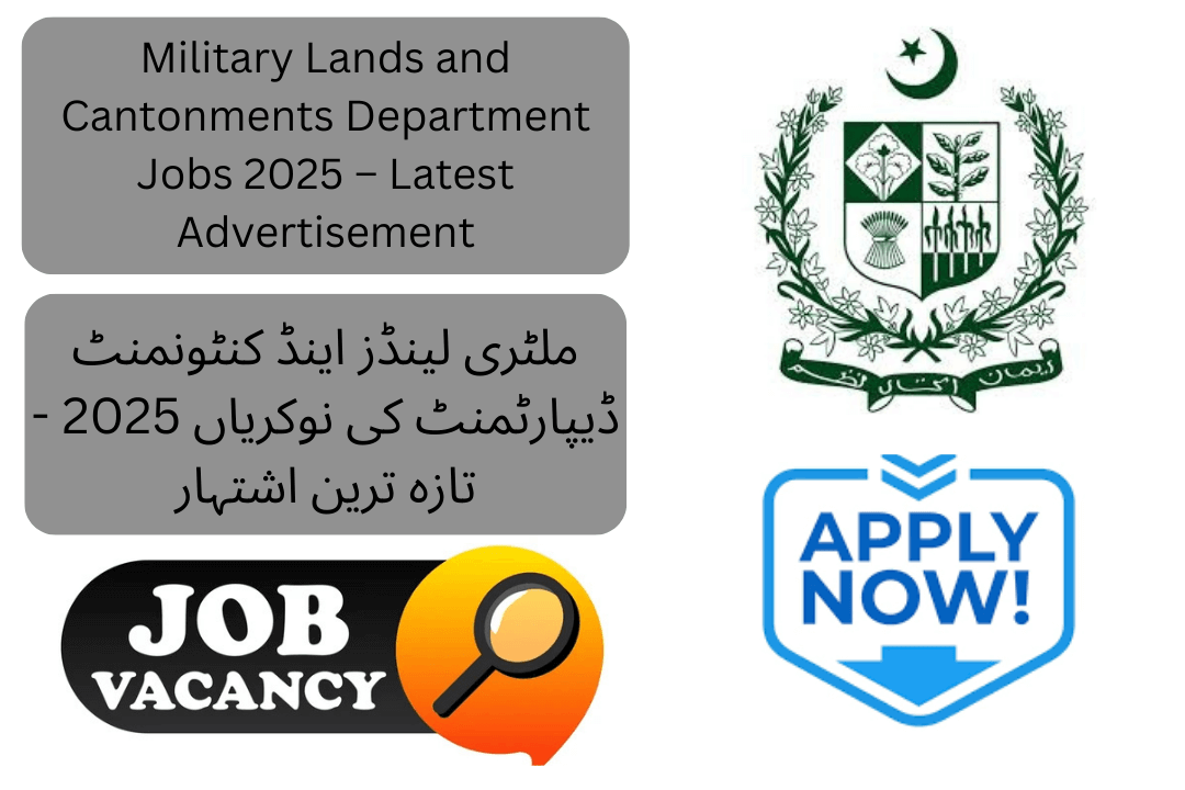 The Military Lands and Cantonments (MLC) Department has officially announced new job opportunities for 2025