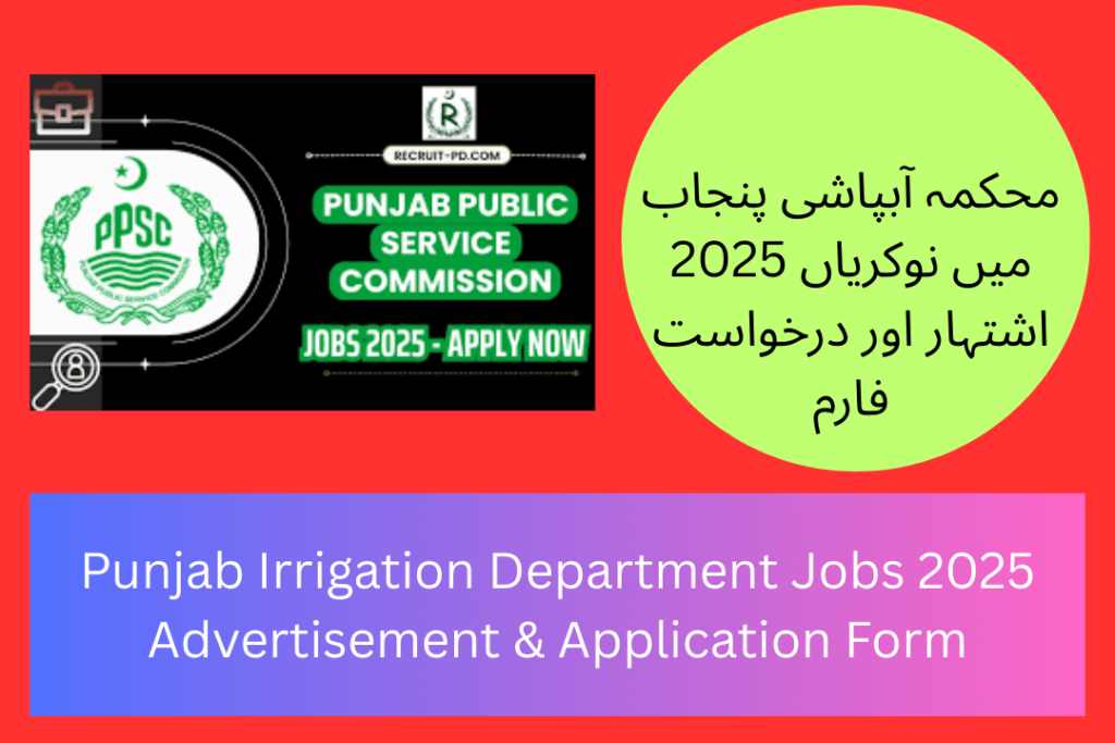 Punjab Irrigation Department Jobs 2025 Advertisement & Application Form