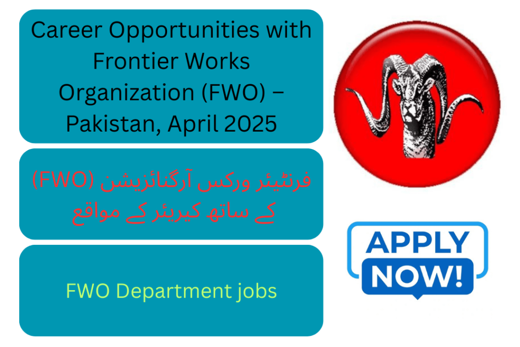 Frontier Works Organization (FWO) is hiring for 13 positions across Bustidas Chilas and Quetta. Vacancies include Senior Planning Manager, HSE Engineer, Auto CAD Operator, and more. Apply by 27 April 2025 to join one of Pakistan’s top infrastructure organizations.