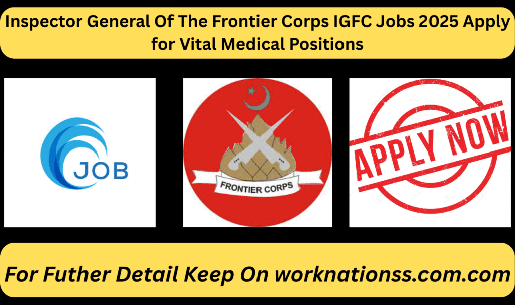 Inspector General Of The Frontier Corps IGFC Jobs 2025 Apply for Vital Medical Positions